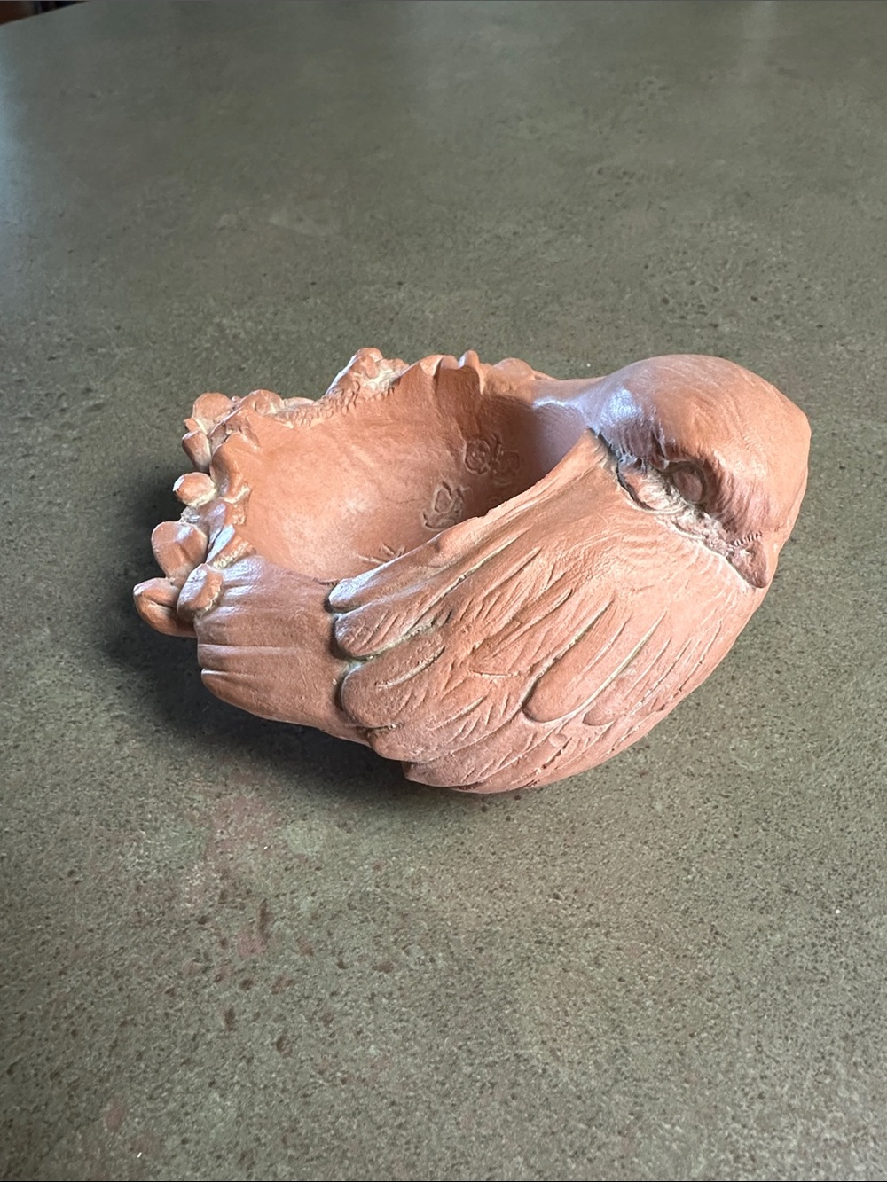 Terracotta Bird Nest Feeder Planter Tea-Light Holder Trinkets